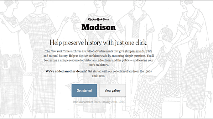 Projekt Madison New York Times digitalizacija oglasa u New York Timesu